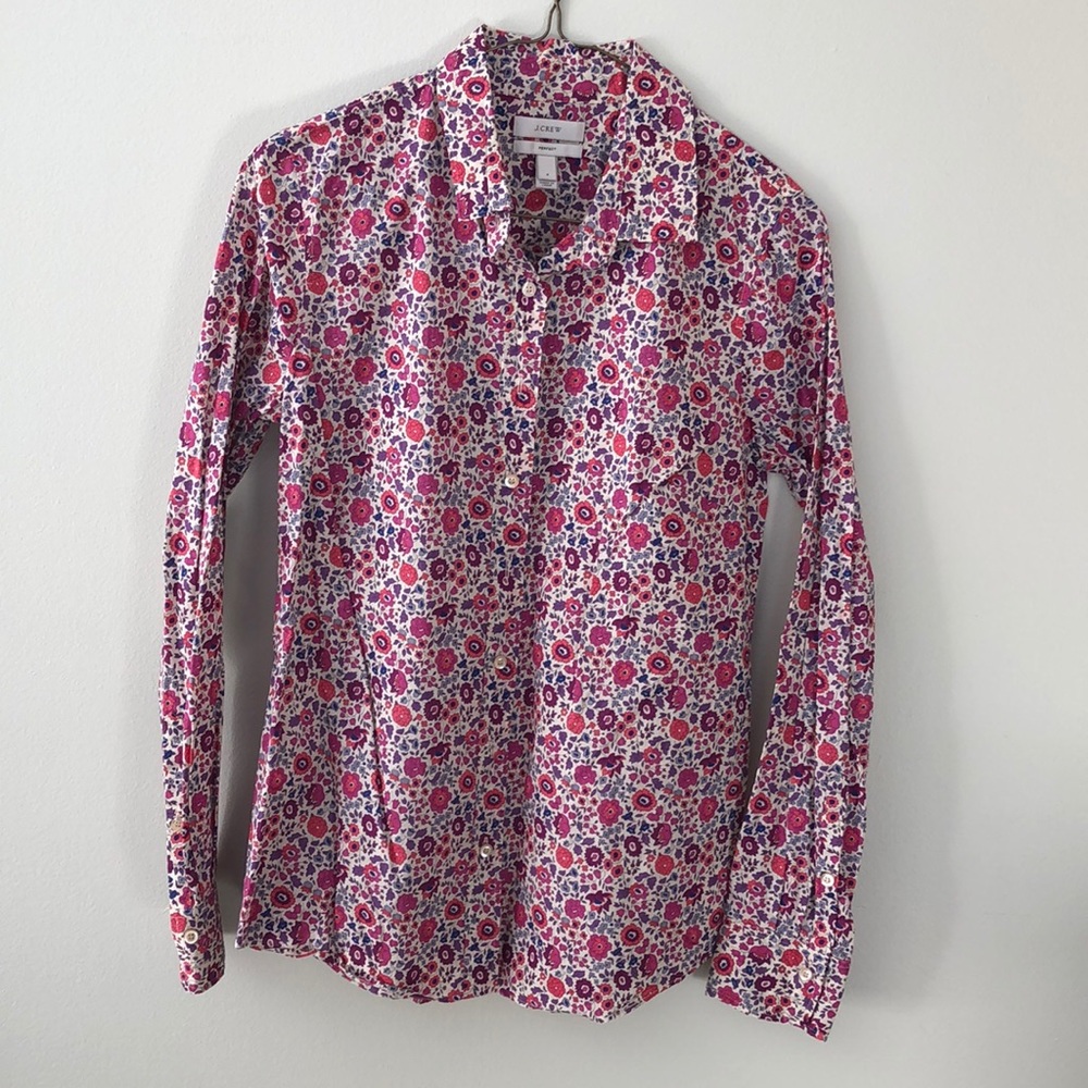 Women’s Jcrew Floral Button Up Shirt Size 2